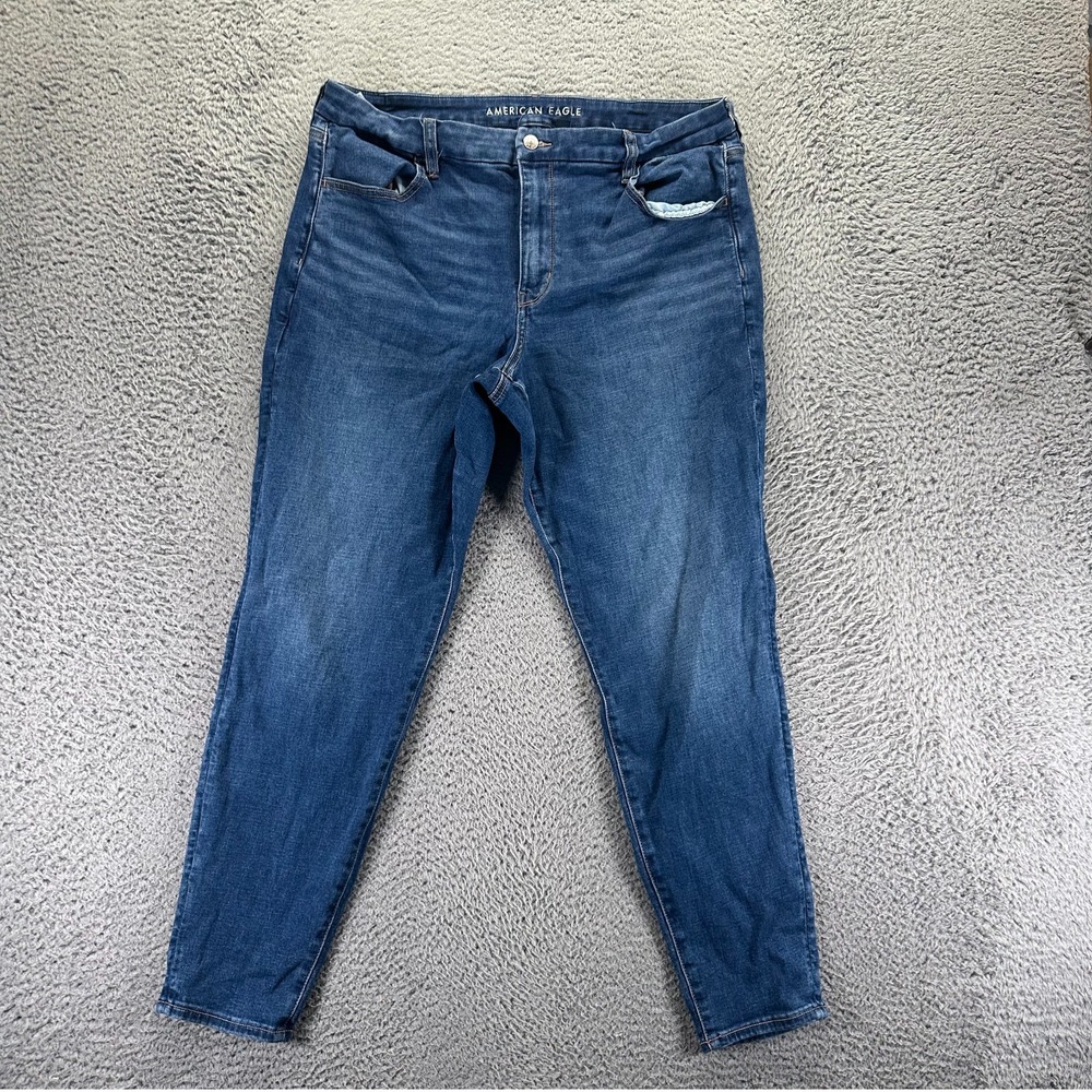 American Eagle Outfitters Next Level Jeans Womens 18 Blue Denim Jegging Stretch